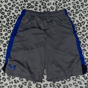 Under Armour Boy's Gray and Blue Athletic Shorts